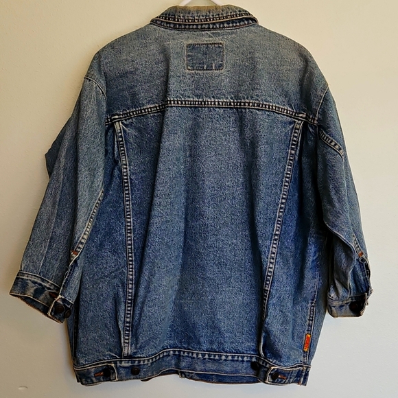 Vintage 80s Jordache Faded Jean Denim Jacket button down adjustable waist XL - Picture 3 of 10